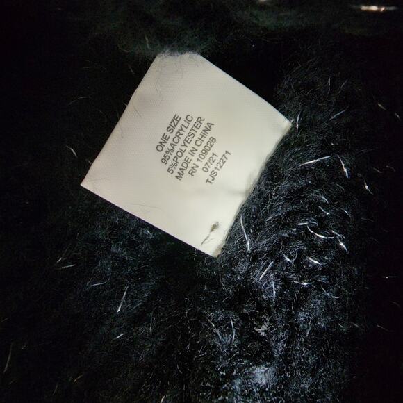 C&C California Black Silver Confetti Cable Knit Beanie Hat & Touch Gloves Set main image 7